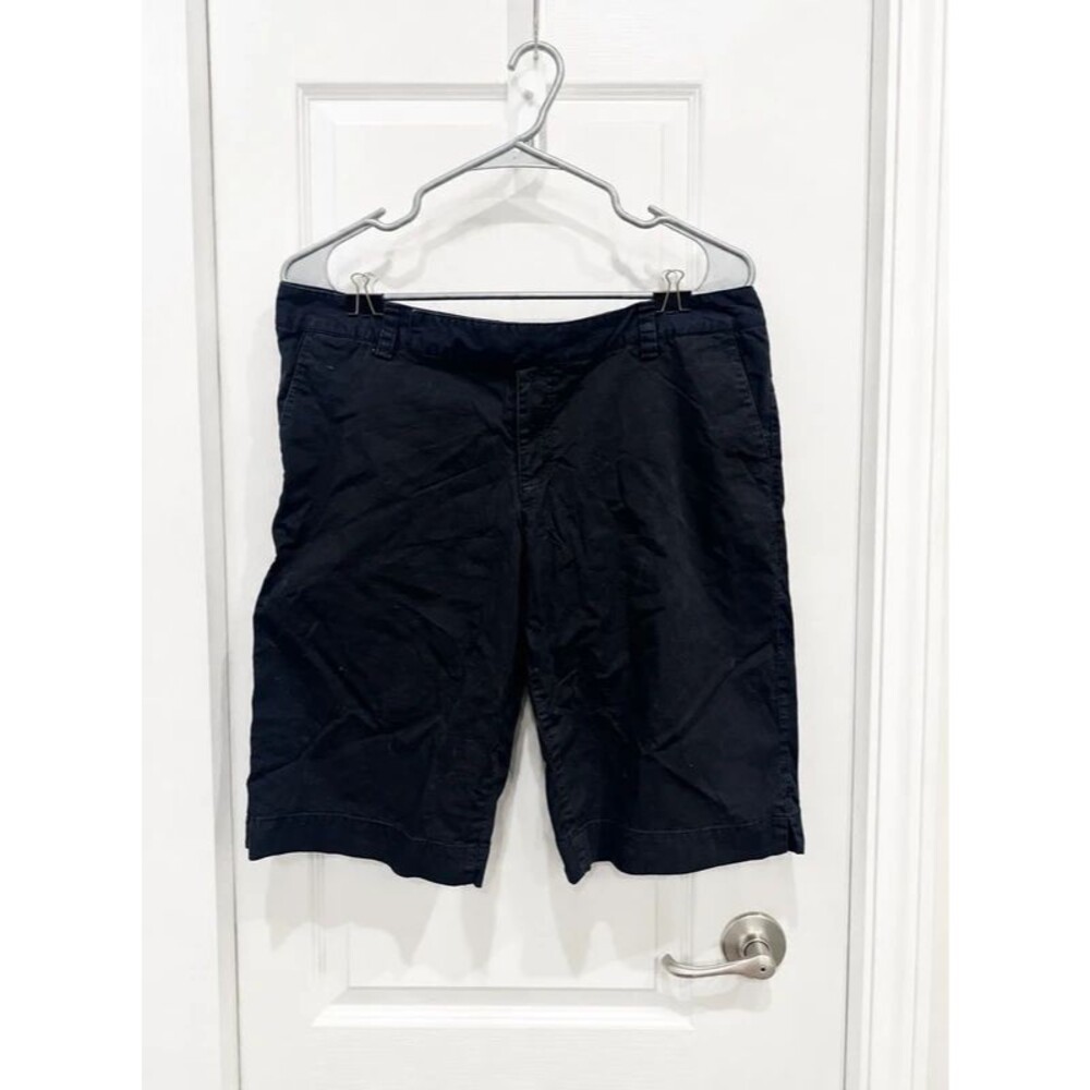 Mossimo Stretch Women’s Black Bermuda Shorts Size 12 Cotton Blend